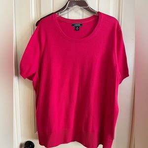 Lands' End Women's Crew Neck Sweater in Bold Pink
